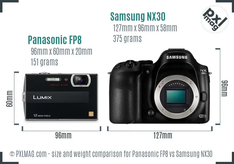 Panasonic FP8 vs Samsung NX30 size comparison Panasonic FP8 vs Samsung NX30 size comparison