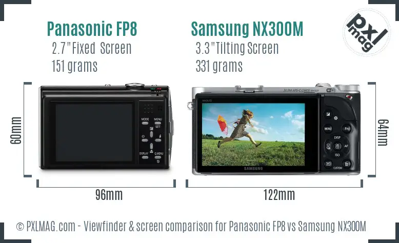 Panasonic FP8 vs Samsung NX300M Screen and Viewfinder comparison Panasonic FP8 vs Samsung NX300M Screen and Viewfinder comparison