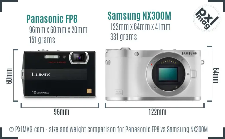 Panasonic FP8 vs Samsung NX300M size comparison Panasonic FP8 vs Samsung NX300M size comparison