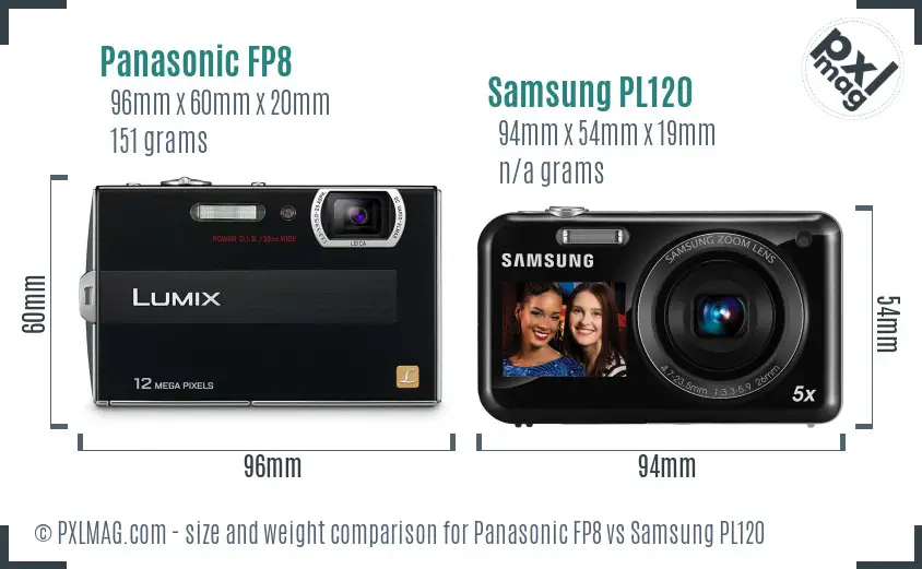 Panasonic FP8 vs Samsung PL120 size comparison Panasonic FP8 vs Samsung PL120 size comparison