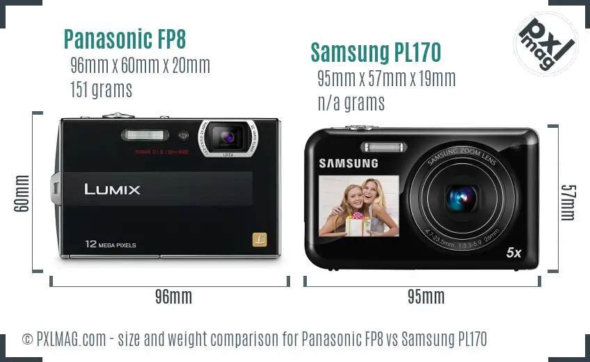 Panasonic FP8 vs Samsung PL170 size comparison Panasonic FP8 vs Samsung PL170 size comparison