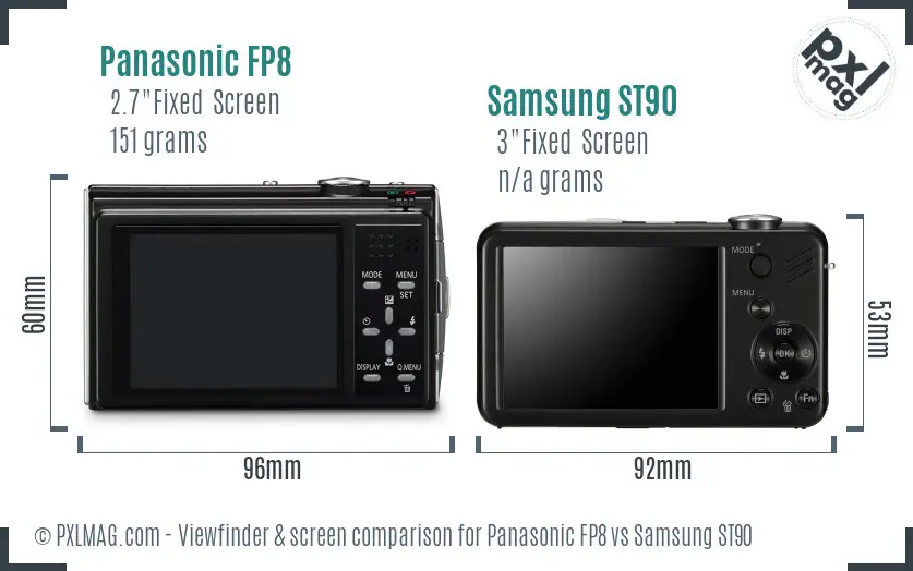 Panasonic FP8 vs Samsung ST90 Screen and Viewfinder comparison Panasonic FP8 vs Samsung ST90 Screen and Viewfinder comparison