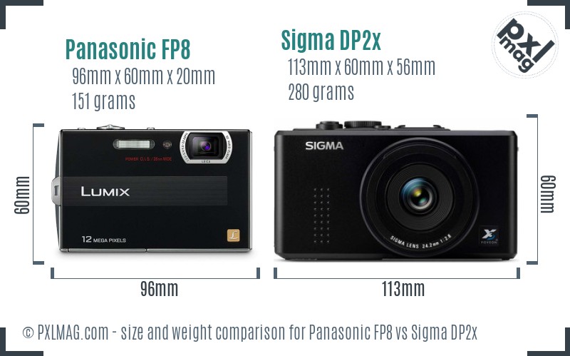 Panasonic FP8 vs Sigma DP2x size comparison Panasonic FP8 vs Sigma DP2x size comparison