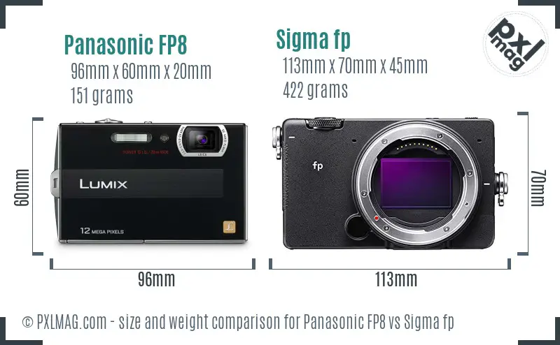 Panasonic FP8 vs Sigma fp size comparison