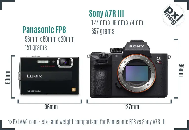 Panasonic FP8 vs Sony A7R III size comparison