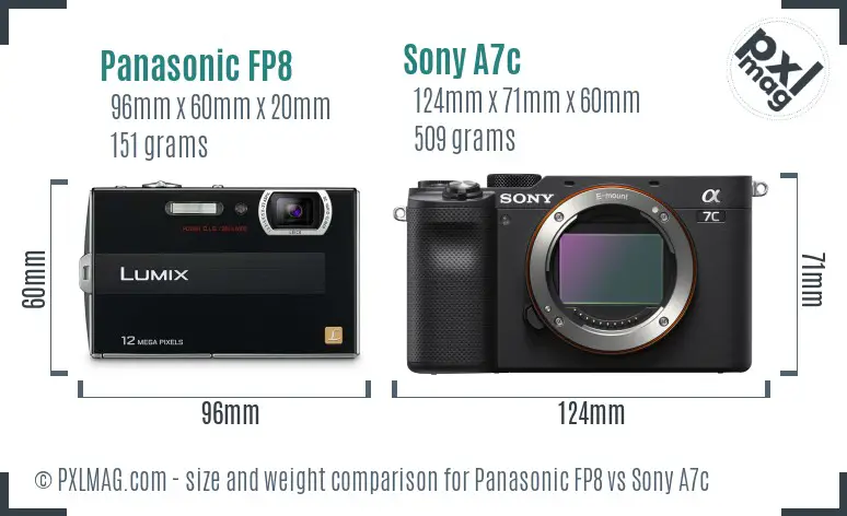 Panasonic FP8 vs Sony A7c size comparison