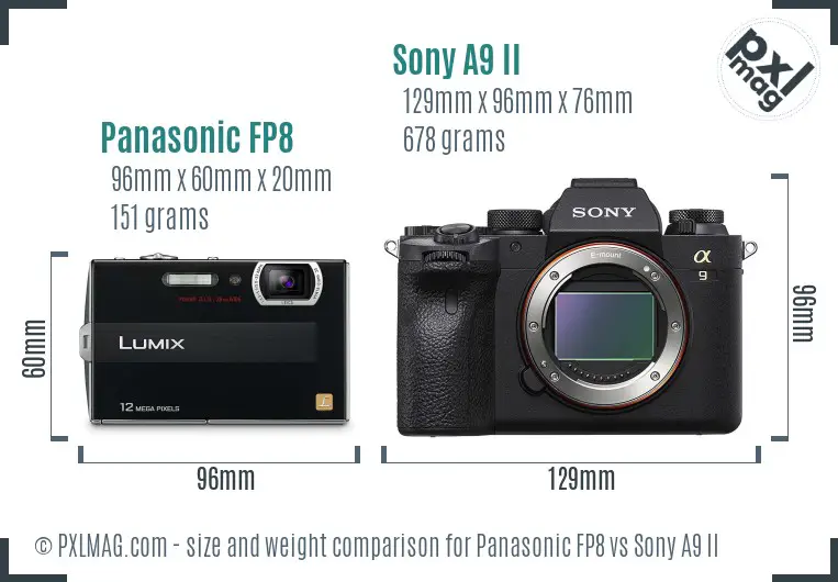 Panasonic FP8 vs Sony A9 II size comparison