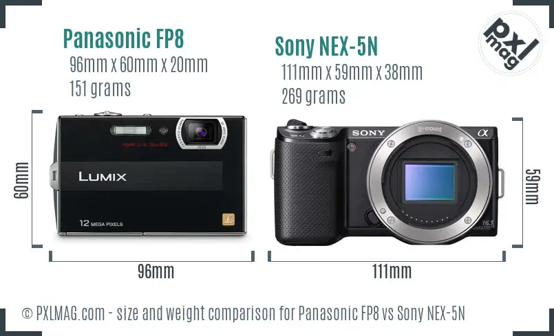 Panasonic FP8 vs Sony NEX-5N size comparison