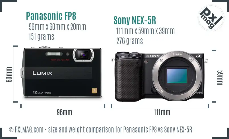 Panasonic FP8 vs Sony NEX-5R size comparison