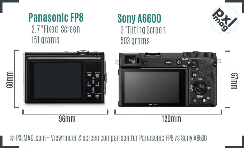 Panasonic FP8 vs Sony A6600 Screen and Viewfinder comparison