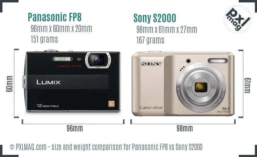 Panasonic FP8 vs Sony S2000 size comparison