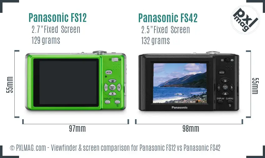 Panasonic FS12 vs Panasonic FS42 Screen and Viewfinder comparison