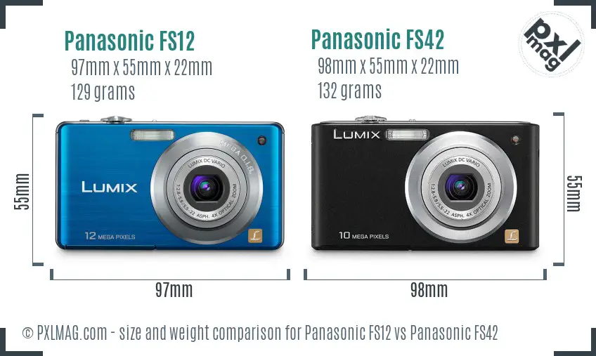 Panasonic FS12 vs Panasonic FS42 size comparison