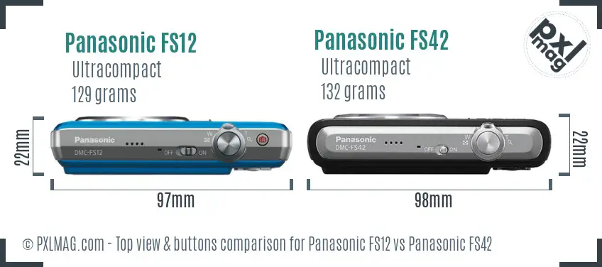 Panasonic FS12 vs Panasonic FS42 top view buttons comparison