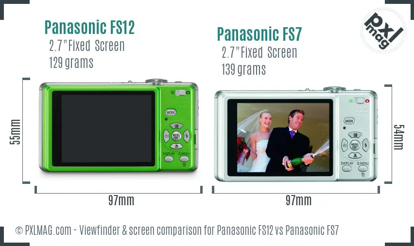 Panasonic FS12 vs Panasonic FS7 Screen and Viewfinder comparison