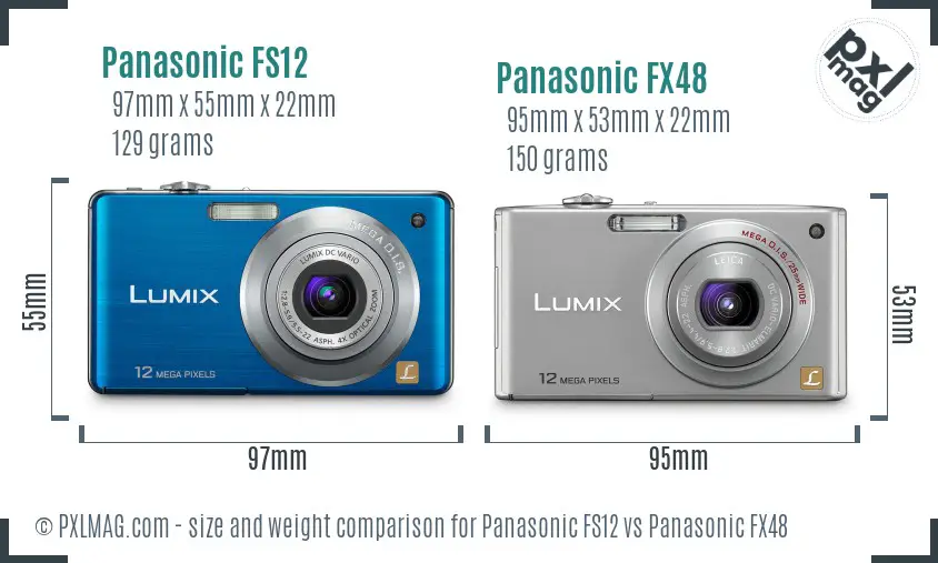 Panasonic FS12 vs Panasonic FX48 size comparison