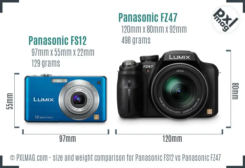 Panasonic FS12 vs Panasonic FZ47 size comparison