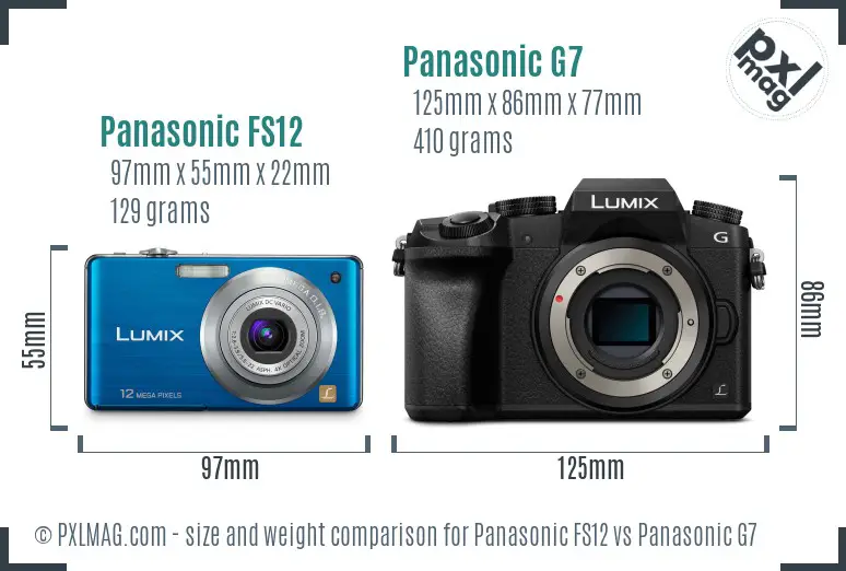 Panasonic FS12 vs Panasonic G7 size comparison