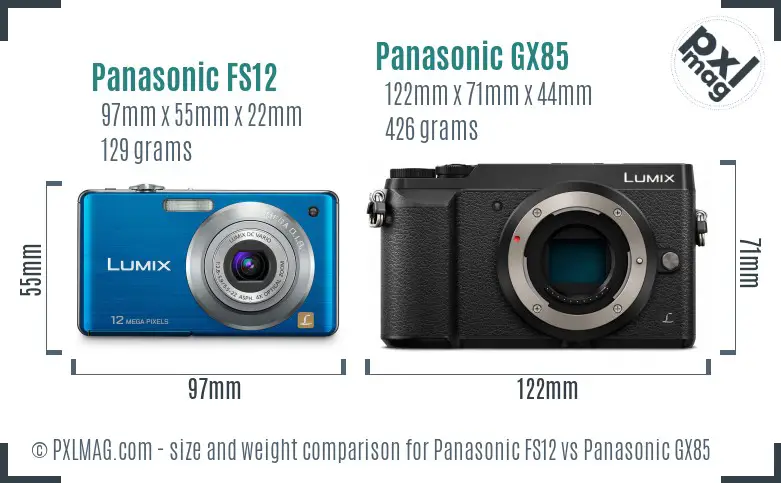 Panasonic FS12 vs Panasonic GX85 size comparison