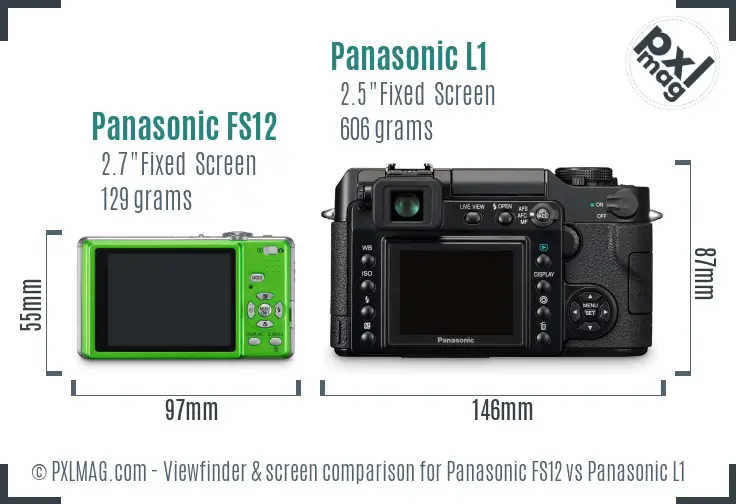 Panasonic FS12 vs Panasonic L1 Screen and Viewfinder comparison