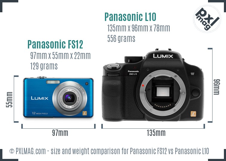 Panasonic FS12 vs Panasonic L10 size comparison Panasonic FS12 vs Panasonic L10 size comparison