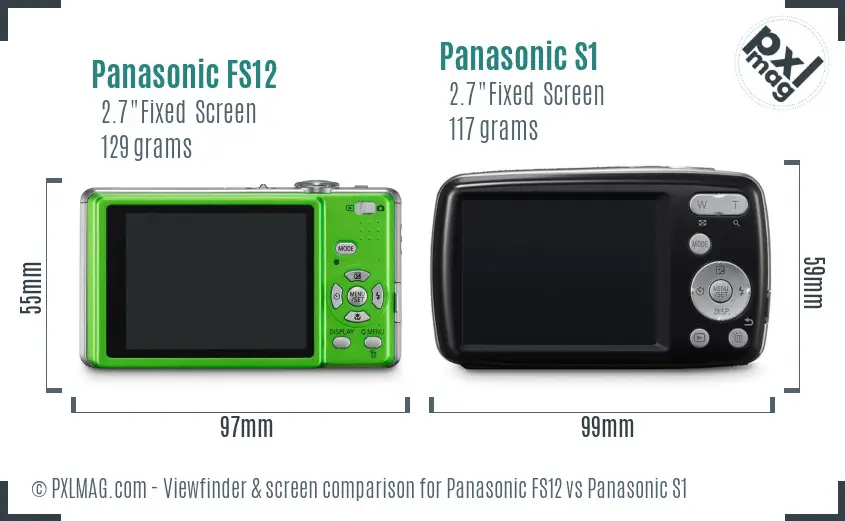 Panasonic FS12 vs Panasonic S1 Screen and Viewfinder comparison