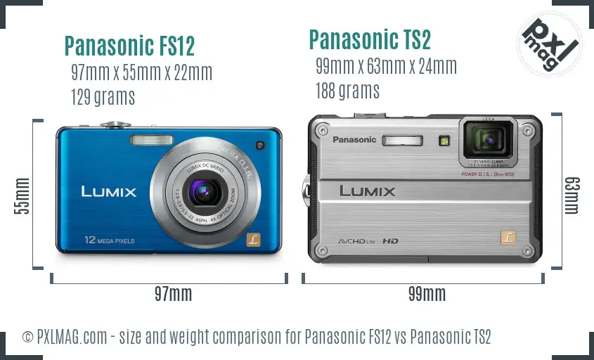 Panasonic FS12 vs Panasonic TS2 size comparison