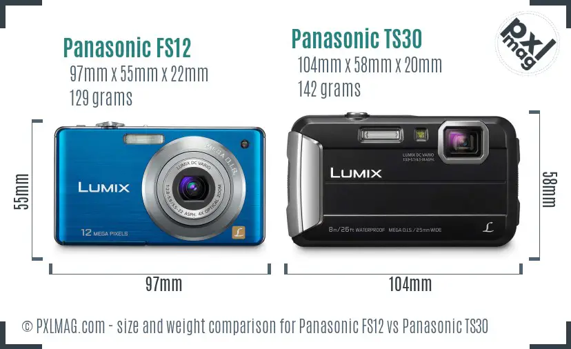 Panasonic FS12 vs Panasonic TS30 size comparison Panasonic FS12 vs Panasonic TS30 size comparison