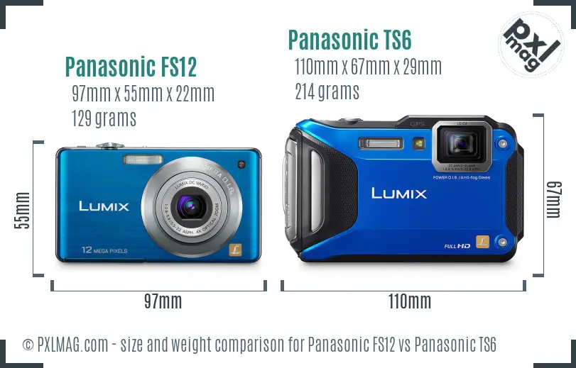 Panasonic FS12 vs Panasonic TS6 size comparison