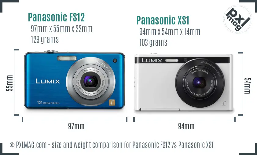 Panasonic FS12 vs Panasonic XS1 size comparison