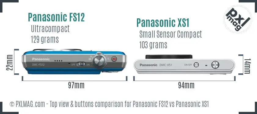 Panasonic FS12 vs Panasonic XS1 top view buttons comparison