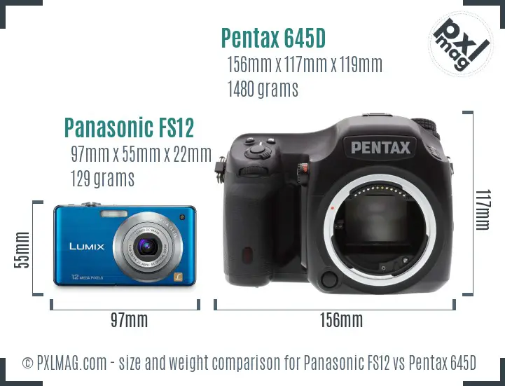 Panasonic FS12 vs Pentax 645D size comparison