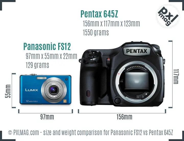 Panasonic FS12 vs Pentax 645Z size comparison