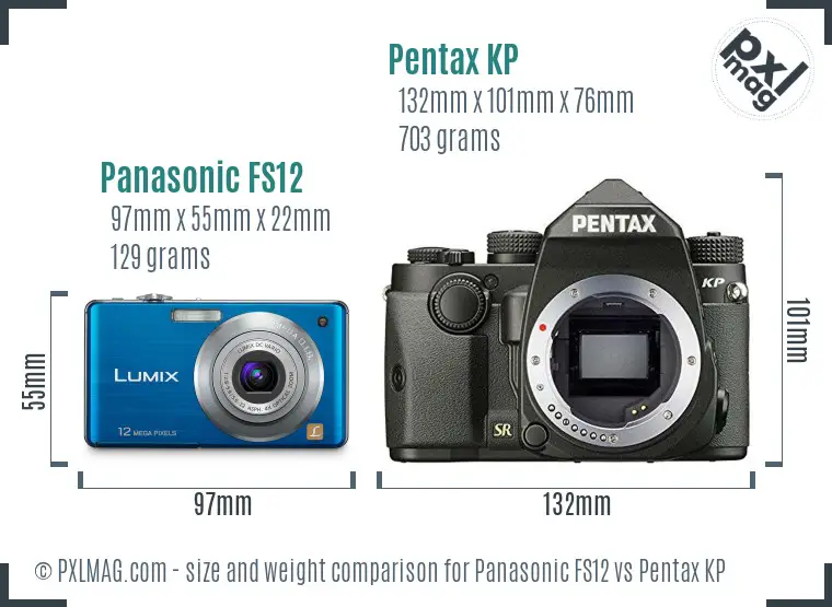 Panasonic FS12 vs Pentax KP size comparison
