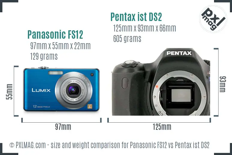 Panasonic FS12 vs Pentax ist DS2 size comparison