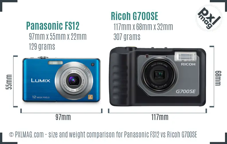 Panasonic FS12 vs Ricoh G700SE size comparison Panasonic FS12 vs Ricoh G700SE size comparison