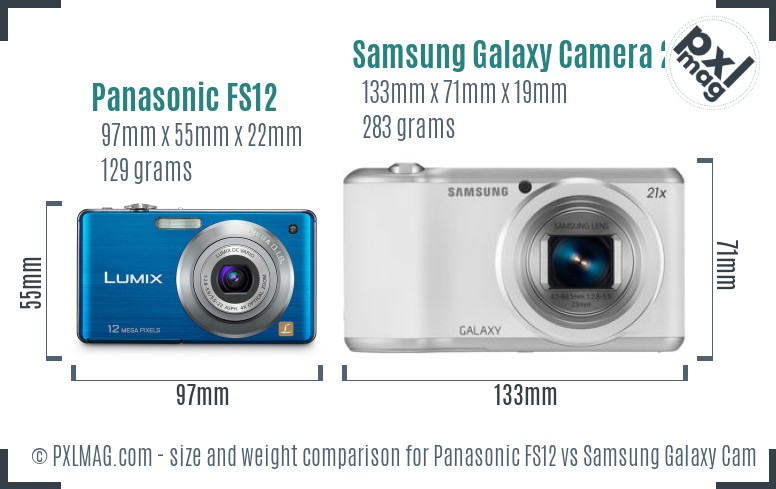 Panasonic FS12 vs Samsung Galaxy Camera 2 size comparison Panasonic FS12 vs Samsung Galaxy Camera 2 size comparison