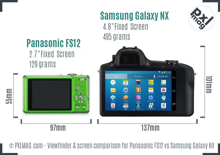 Panasonic FS12 vs Samsung Galaxy NX Screen and Viewfinder comparison