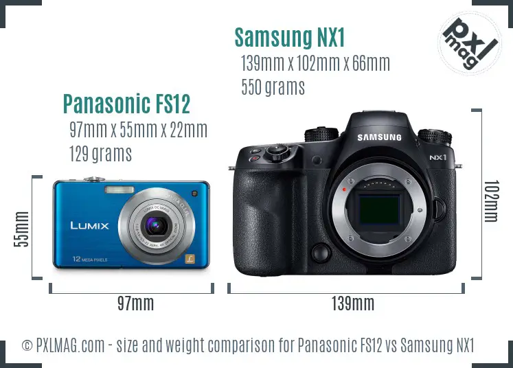 Panasonic FS12 vs Samsung NX1 size comparison