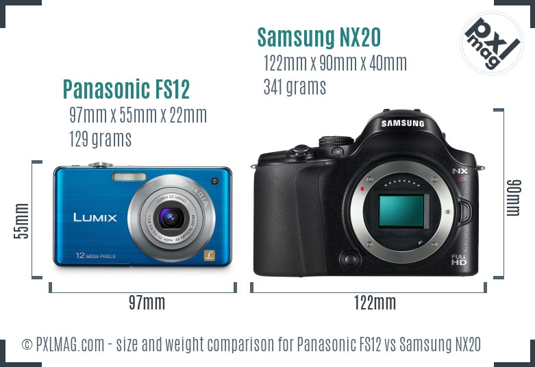 Panasonic FS12 vs Samsung NX20 size comparison