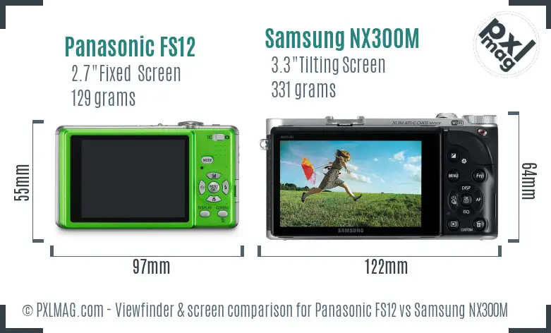 Panasonic FS12 vs Samsung NX300M Screen and Viewfinder comparison