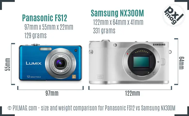 Panasonic FS12 vs Samsung NX300M size comparison