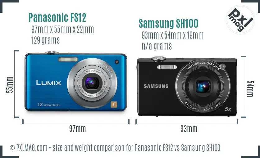 Panasonic FS12 vs Samsung SH100 size comparison Panasonic FS12 vs Samsung SH100 size comparison