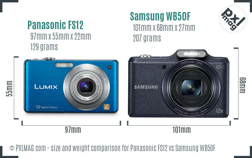 Panasonic FS12 vs Samsung WB50F size comparison Panasonic FS12 vs Samsung WB50F size comparison