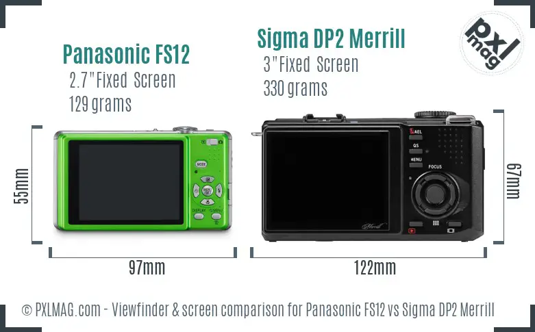 Panasonic FS12 vs Sigma DP2 Merrill Screen and Viewfinder comparison Panasonic FS12 vs Sigma DP2 Merrill Screen and Viewfinder comparison