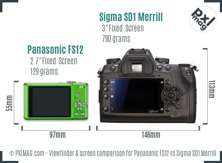 Panasonic FS12 vs Sigma SD1 Merrill Screen and Viewfinder comparison