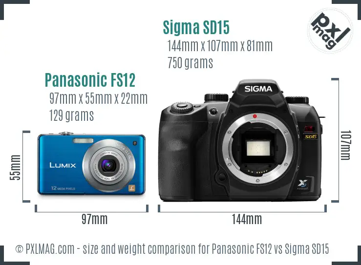 Panasonic FS12 vs Sigma SD15 size comparison