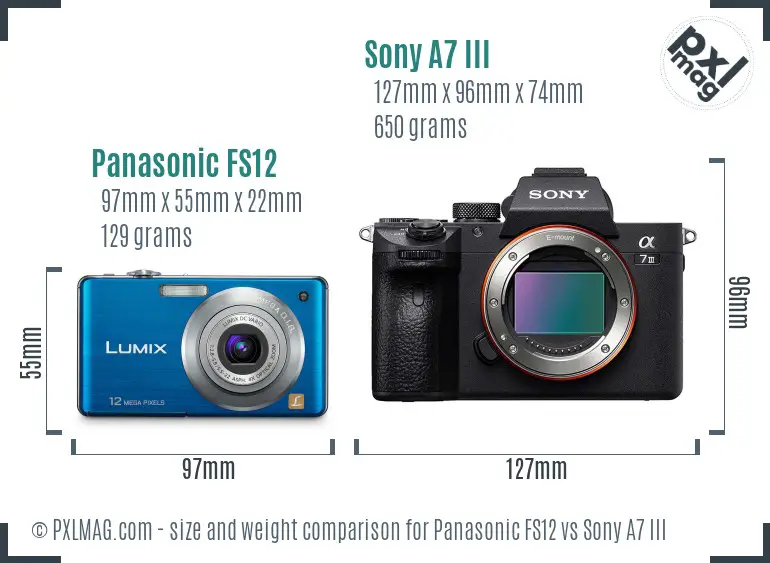 Panasonic FS12 vs Sony A7 III size comparison