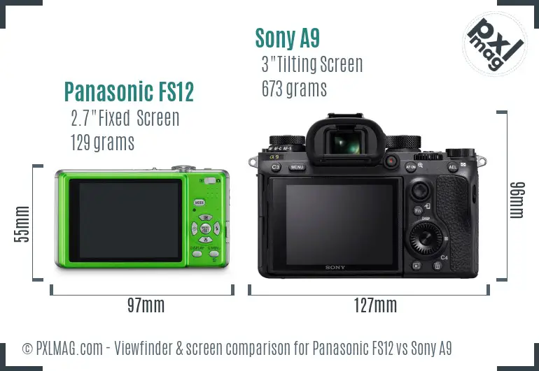 Panasonic FS12 vs Sony A9 Screen and Viewfinder comparison