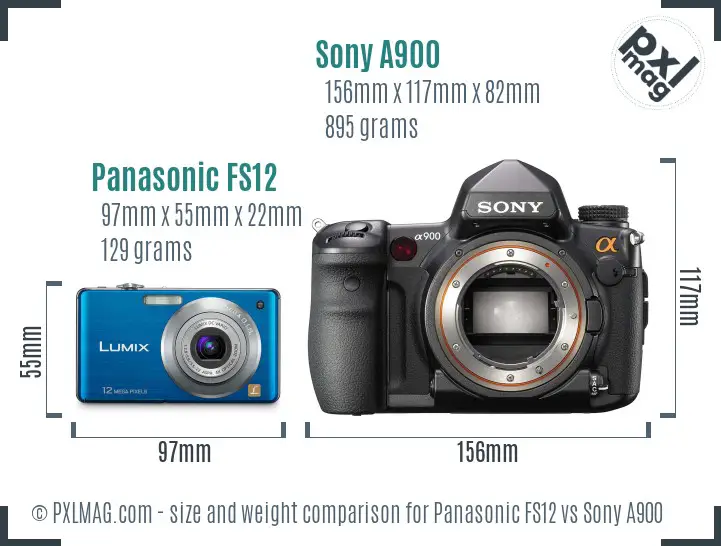 Panasonic FS12 vs Sony A900 size comparison